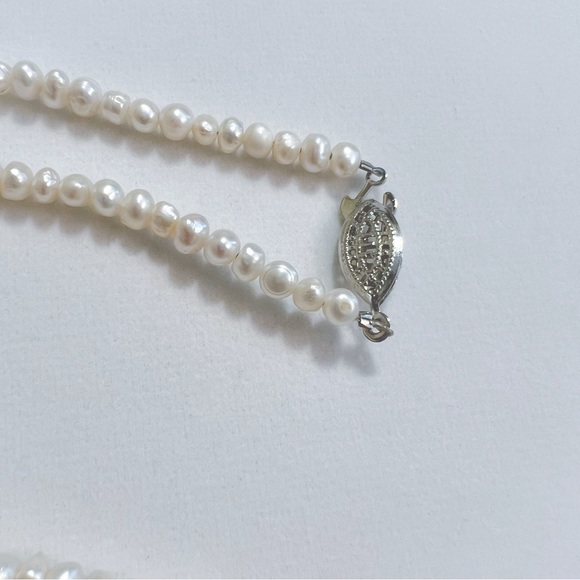 Red Jasper, Amber & Fresh Water Pearl Necklace - Picture 8 of 8